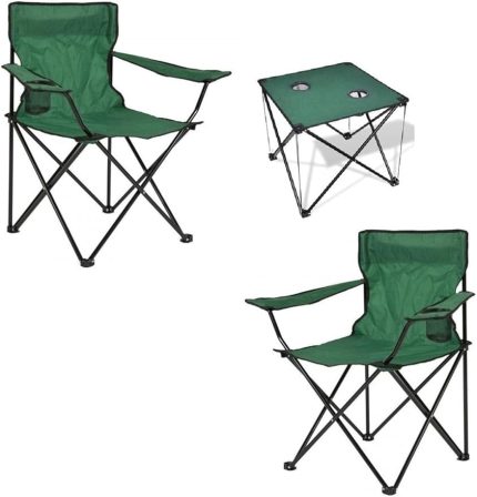 Çantalı Katlanır Kamp Piknik Koltuğu Masa Seti Bahçe Plaj Masalı Sandalye Takımı Bardaklı Askılı Set