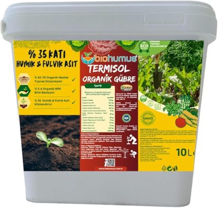 FULVİK ASİT, Biohumus Organik gübre, Organik Sertifikalı, Kök geliştirici, toprak düzenleyici, bitki besleyici, 10 Litre