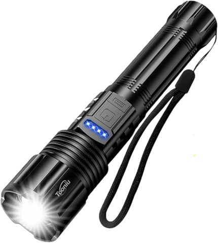 El Feneri USB IPX-6 Su Geçirmez Zoom Taktik El Işığı Kamp Balıkçılık Yürüyüş için USB Şarj