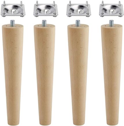 Ahşap Mobilya Koltuk Kanepe Sehpa Masa Ayağı Ayakları M8 Civatalı 20 cm + Bağlantı Aparatlı 8'li Set