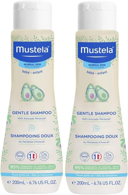 Doğal Avokadolu Bebek Nazik Şampuanı - Her Yaştan Çocuklar İçin Saç Bakımı ve Saç Tipleri - Yırtılmaz ve Biyobozunur Formül - 7 fl oz - 2'li Paket