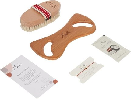 Doğal At Kılı Selülit Fırçası ve Ahşap Selülit Masaj Aleti