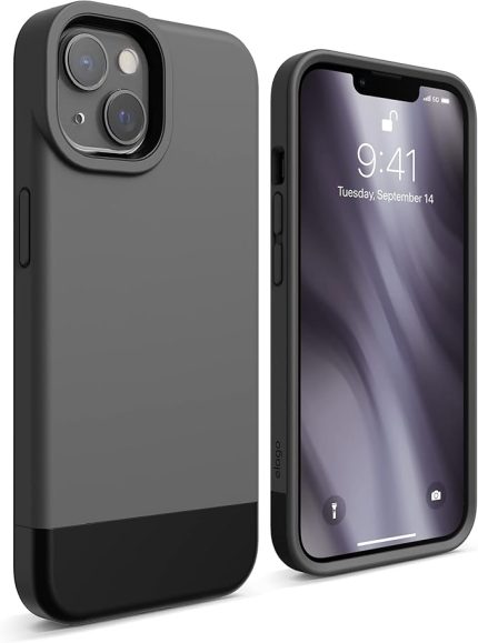 Glide Kılıf iPhone 13 Kılıfıyla Uyumlu (6,1"), Koruyucu İnce TPU Kapak, Darbeye Dayanıklı, Geliştirilmiş Kamera Koruması, Çizilmez, Basit ve Benzersiz Tasarım (Koyu Gri/Siyah)