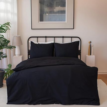 Takımı Çift Kişilik Lastikli Çarşaflı (Siyah)