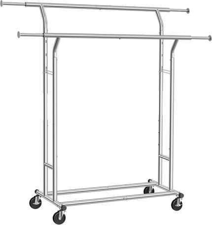 Metal vestiyer Gardırop, 110 Kg'A Kadar Dayanıklı, Uzunluk 129-169 cm, Krom Kaplamalı Hsr12S