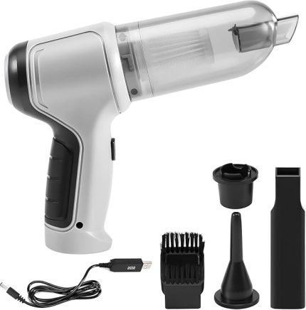 Şarjlı Araç Süpürgesi V2-120W 9000 pa 0,4 LT - Üfleme Özellikli - Mini El Süpürgesi Ofis Oto Klavye Kasa (Asorti)