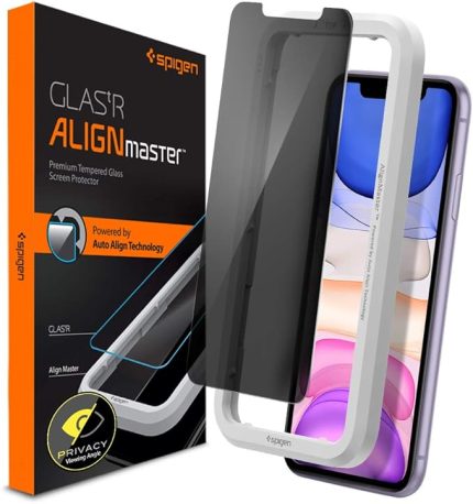 iPhone 11 / XR ile uyumlu Hayalet Cam Ekran Koruyucu Kolay Kurulum GLAS.tR AlignMaster Privacy - AGL00103