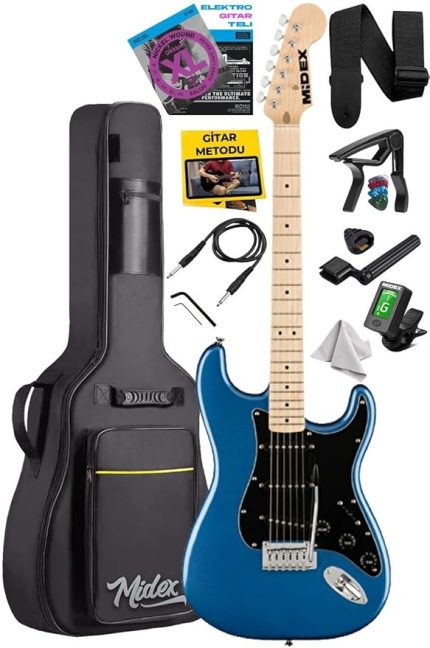 RPH-30BL Maple Klavye Strat Kasa SSS Elektro Gitar Seti