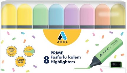 Prime Fosforlu Kalem 8'li Set