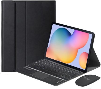 Samsung Galaxy Tab S6 Lite 2024 SM-P620 Bluetooth Touchpad Klavye + Bluetooth Mouse + Standlı Kılıf - BKK7