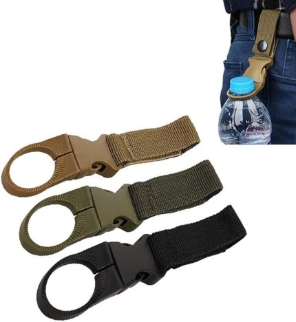 adet Dış Mekan Şişe Tutucu Kemer Su Şişesi Tutucu Klips, Sırt Çantası Bandı Anahtarlık Karabina Asma Ekipmanı Naylon Dokuma Toka Kayış Klipsi Bisiklet Kamp Yürüyüş Açık Hava Seyahat için