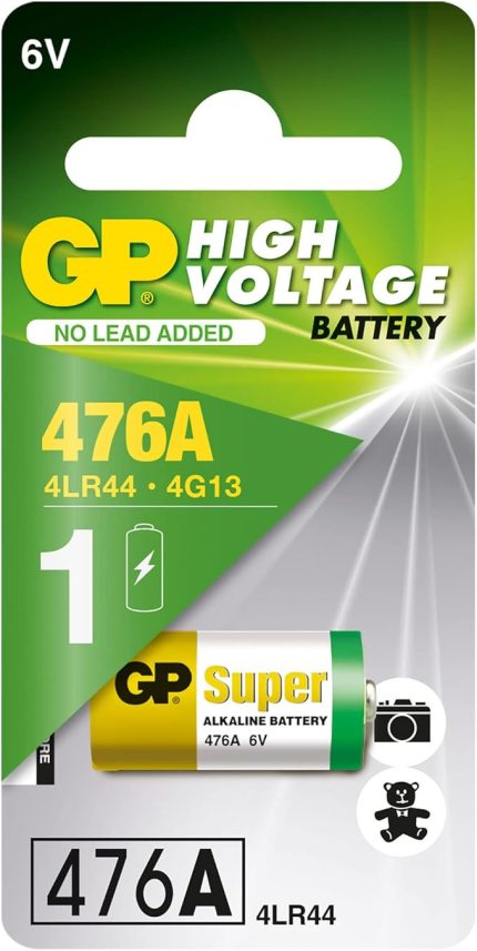 Batteries Gp476A Süper Alkalin 476A/Px28A/A544/4Lr44 Boy Pil, 6 Volt, Tekli Kart