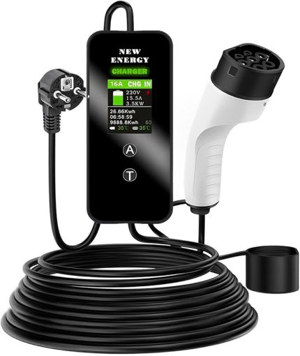 Handy EV Type-2 Şarj Cihazı ile Şarjın Tam Kontrolü Tam Şarj Otomatik Kapanma/Randevu/Zamanlama Taşınabilir, 15M