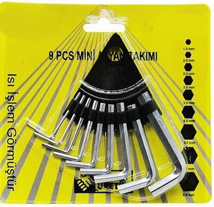 Parça Çelik Alyan Seti Kısa Düz Köşe Alyan Anahtar Takımı 1,5mm-8mm Arası Alyan Takımı Allen Anah - Görsel 2