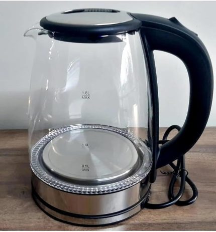 Cam Gövdeli 1.8L Elektrikli Su Isıtıcı Kettle 1500W Hızlı Kaynatma LED Işıklı