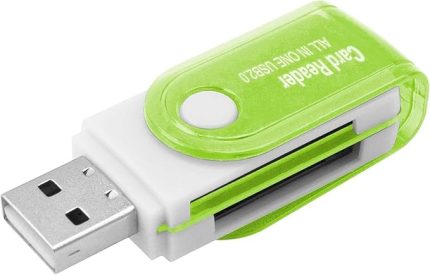PC için USB SD Kart Okuyucu, Micro SD Karttan USB Adaptörüne, Kamera için MS Duo, Micro MS Kart Okuyucu Hafıza Kartı Okuyucu, PC, Dizüstü Bilgisayar için Kart Okuyucu Yeşil