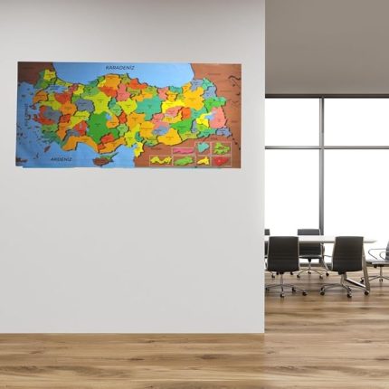 Türkiye Haritası Manyetik Duvar Stickerı 118 * 56 CM