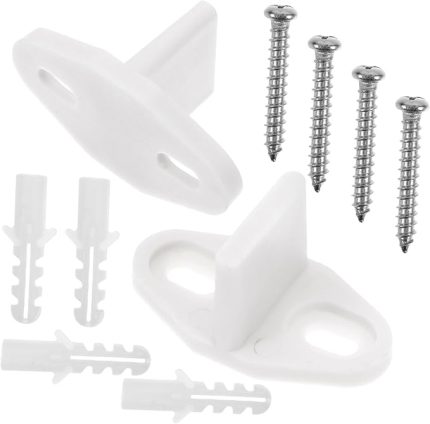 2 adet ahır kapıları için zemin kılavuzu, sürgülü kapılar için kapı stoperi, zemin kılavuzu, sürgülü kapılar için zemin kılavuzu, Amerikan sınırlayıcı, beyaz