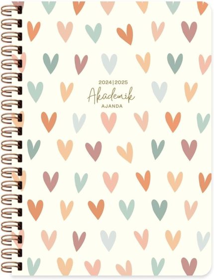 Color 16 * 23 Spiralli Akademik Ajanda - Kalp