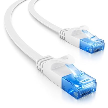 15m CAT6 Yassı ağ Kablosu 1,5mm Serit Kablo U-UTP RJ45 - UUTP DSL LAN Switch Yönlendirici Modem Repeater Patch Panel Için Patch Kablosu - Beyaz