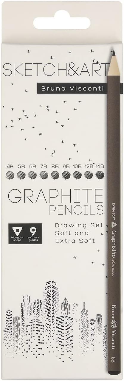Visconti "Sketch&Art kurşun kalem Seti,.9 adet 4B-14B