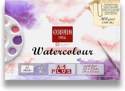 sanat taha demir Cobain 1986 Sulu Boya Defteri 12 Yaprak 300gr watercolour aquarelle (A4Plus 23x32cm)