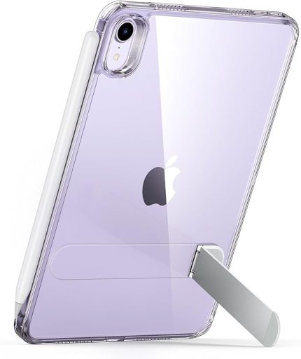 iPad mini 7 A17 Pro Kılıf, iPad mini 7./6. Nesil Standlı Kılıf (2024/2021), 3 Stand Modu, İnce ve Hafif, Damla Güvenli, Kalem Pro ve Kalem (USB-C) Destekler, Destek Destek Çubuğu Kapağı, Şeffaf