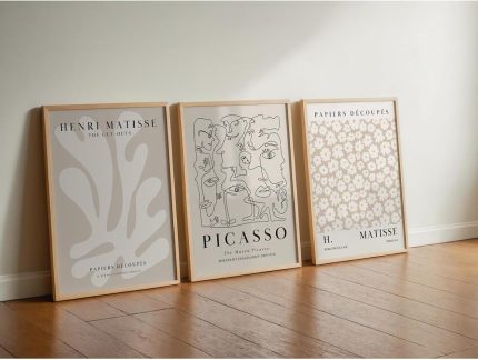 Art 3'lü Çerçevesiz Poster, Modern Dekoratif Çerçevesiz Poster, Tablo, 3WallArt, 50 x 70