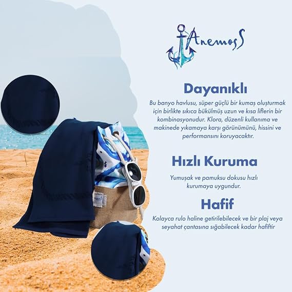 Plaj Havlusu (Lacivert, Gemici Bağları) - Görsel 5