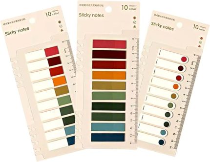 Sticky Notes Şeffaf Renkli Yapışkan Not Kağıtları Defter Yer İmleri Etiket Ayraç 3'lü Set (Sonbahar)