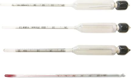 3'lü Set Termometreli Alkolmetre 0-40-70-100