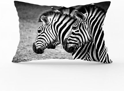 Modern Zebra Desen Dijital Baskılı Dikdörtgen Yastık Kırlent Kılıfı