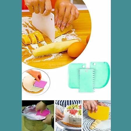 Hamur Pasta Kesici Kazıyıcı Dilimleyici Şekillendirici Plastik Aparat (Asortili) - Görsel 5