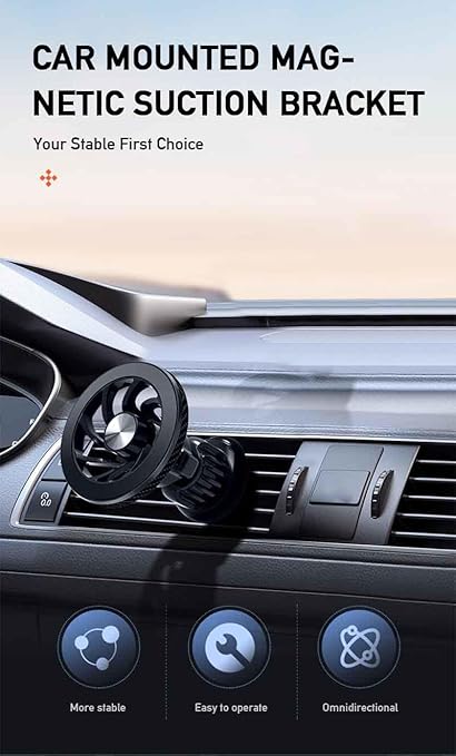 Mıknatıslı Araç İçi Telefon Tutucu Havalandırma Montaj Telefonu 360 Derece Döndürebilir Fonksiyonel Kullanım ve Kurulumu Kolay Cep Telefonu Tutucu ML216 - Görsel 3
