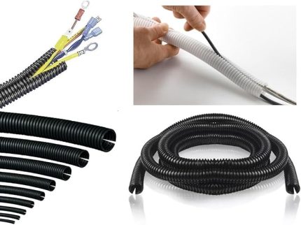 Kablo Tesisat Gizleme Düzenleme Spiral Yarıklı Hortum Siyah Renk (10 Metre)