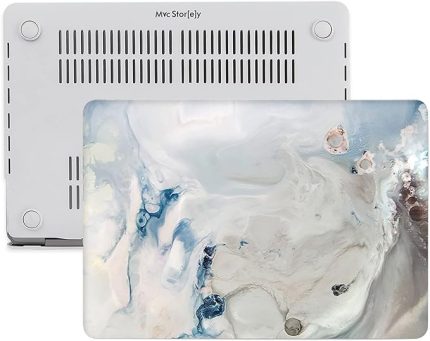 MacBook Pro 13 inç M1 M2 Kılıf A2338 A1708 Uyumlu Sert Kapak | USB-C 2016-2022 Mermer Desenli Hard Case Koruyucu Mavi