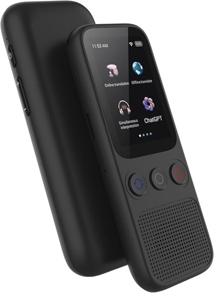 138 Dilde Taşınabilir Dil Tercüman Cihazı Sesli Çeviri 17 Çevrimdışı Çeviri Eşzamanlı Çeviri Desteği Ses Kaydı Metin Çevirisi Birim Dönüştürme ve ChatGPT Fonksiyonu ile Grup Sohbeti İletişimi