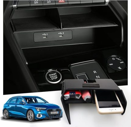 İle uyumlu A*udi A3 8Y 2021 2022 2023 orta konsol saklama kutusu, düzenleyici tepsi orta kol dayanağı torpido gözü orta konsol düzenleyici Saklama tutucu orta konsol A*udi A3 aksesuar