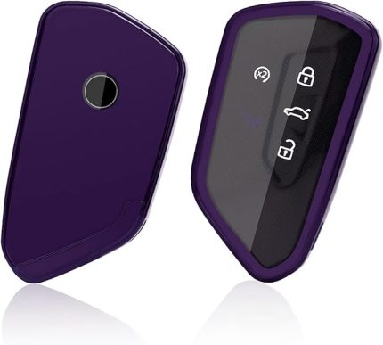 Anahtar Kılıfı için 2020-2025 Golf 8 8.5 Tiguan 3/Seat Leon 4 Ateca/Formentor Terramar Tavascan Born/Octavia 4 Kodiaq ii Enyaq Elroq/ID3 ID4 ID7 Passαt B9 Multivan T7, TPU Silika Jel (Mor)