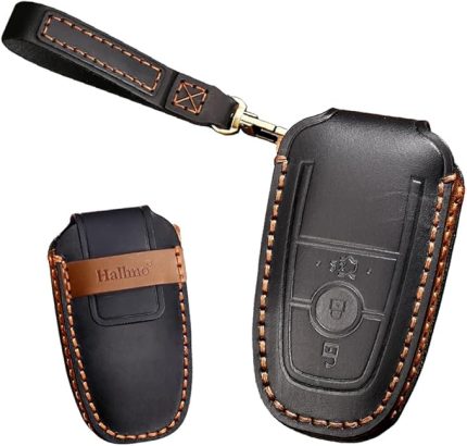 Deri Araba Anahtarlık Kapağı Ford Edge Explorer Anahtarlık Akıllı Anahtar Kılıfı Anahtar Kabuk Koruyucu 3 düğme Siyah