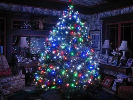 10 Metre Fişli RGB Led Işık Noel Yılbaşı Ağacı Işığı Led Ampül Çam Ağacı Balkon Merdiven Salon Yada Oda Süslemelerinde Kullanıma Uygun 220v Prizden Enerjisini Alır