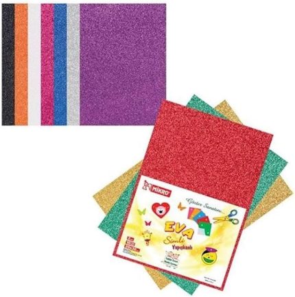 Eva-004 10 Renk 2 mm 20x30 cm 10 Renk Simli Yapışkanlı