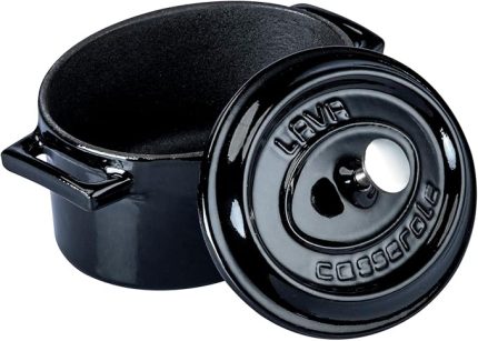 Metal Oval Mini Tencere, Siyah