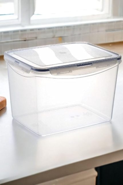 Home Kilitli Geniş Saklama Kabı 10 Litre Contalı Hava Sızdırmaz Saklama Kabı Şeffaf 20 Cm Şeffaf