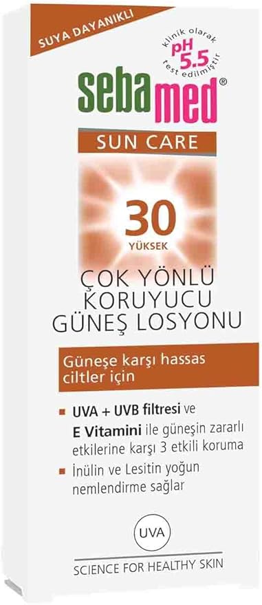 Sun Care SPF 30 UVA/UVB Filtresi ve E Vitamini Üçlü Yüksek Koruma Çok Yönlü Güneş Losyonu 150 ml