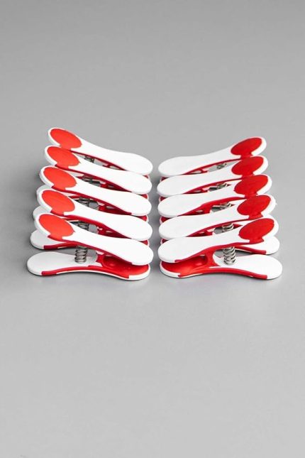 HOME Yeni Nesil Silikon Çamaşır Mandalı, İz Bırakmayan Süper Güçlü Paslanmaz Kırılmaz Mandal seti 10'lu, Kırmızı