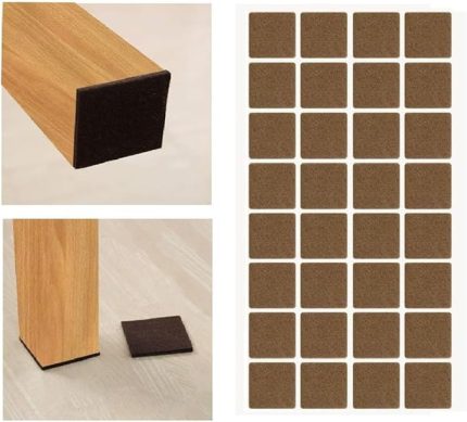 Mobilya Keçesi,Kendinden Yapışkanlı Zemin Koruyucu Kahverengi (25x25mm)