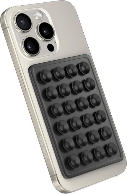 Güçlü Yapışkanlı Silikon Vantuzlu Telefon Tutucu – Kılıf Arkasına Yapışan Telefon Tutucu, Octo, iPhone ve Android Cihazlarla Uyumlu, Selfie ve Video için Eller Serbest Kullanım - Siyah