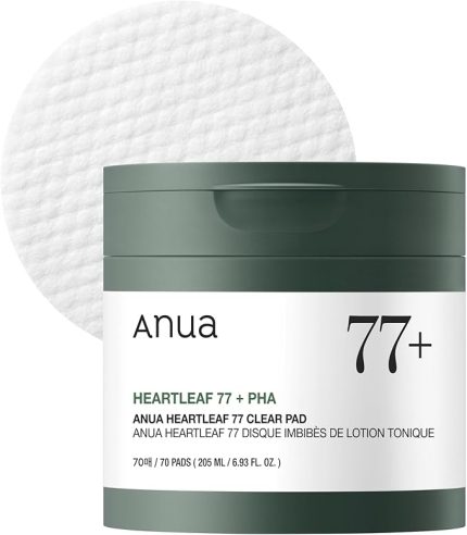 Heartleaf 77 Şeffaf Ped 70 Sayfa, PHA Ölü Cilt Bakımı Düşük pH Günlük Toner Pedi