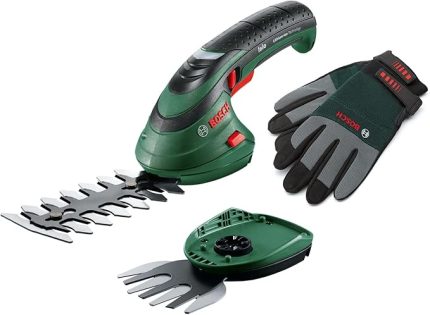Home and Garden 060083310C Bosch Isio Batarya Çim Düzeltici Seti (3,6 Volt, Bıçak Uzunluğu 12 cm, Bıçak Aralığı 8 mm, XL Bahçe Eldivenleri Dahil) - Amazon Edition